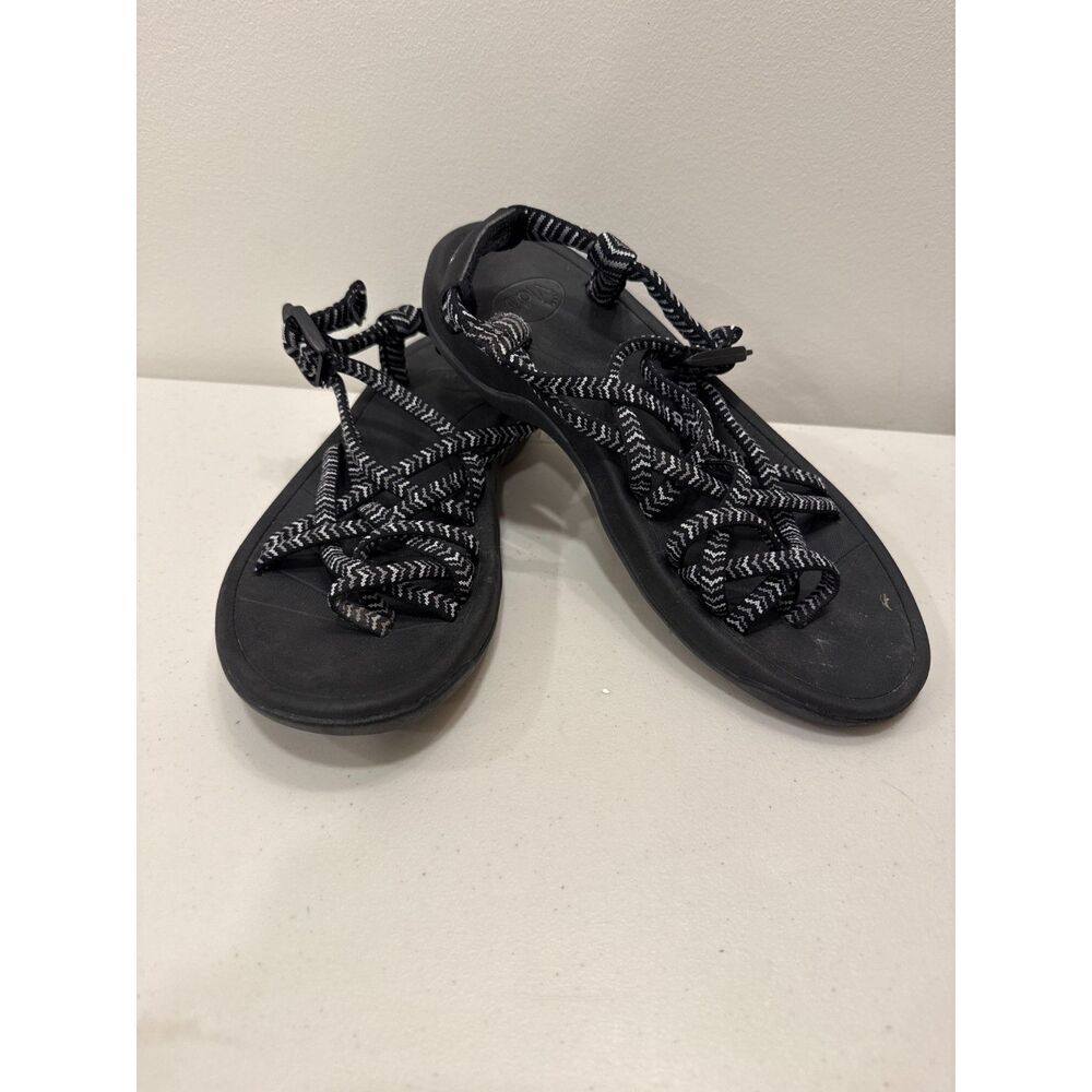Viakix Womens Siena Sandals Size 9 Black Gray Strappy Hiking Walking Sport Shoe